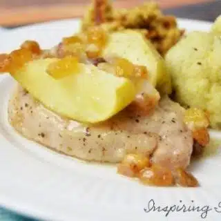 Easy Apple Raisin Smothered Pork Chops