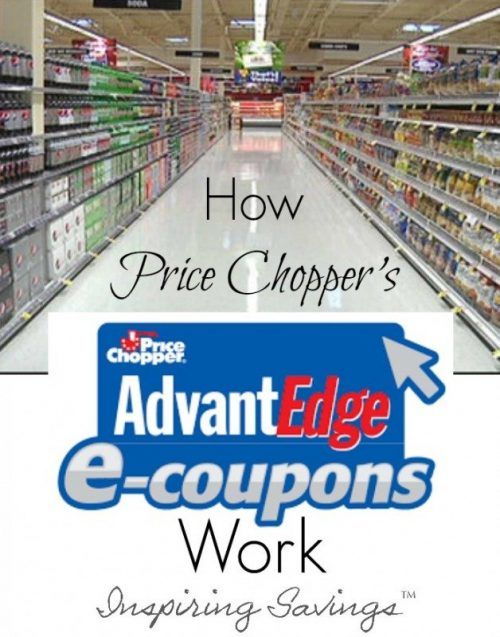 Inside Price Chopper grocery store - image overlay "How Price Chopper AdvantEdge eCoupons work"