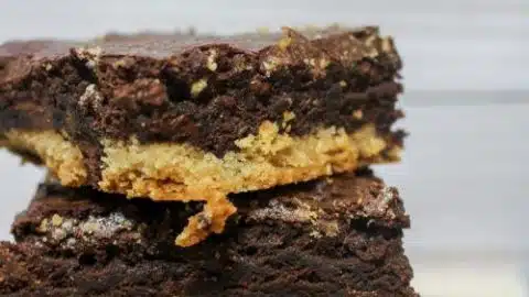 shortbread fudgy brownies cut into squares