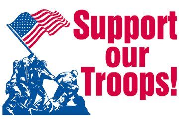 Support our troops logo - helping service member save money on groceries with expired coupons.
