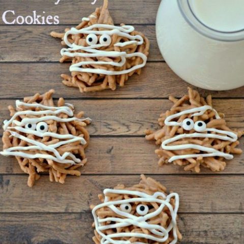No Bake Mummy Haystack Cookies