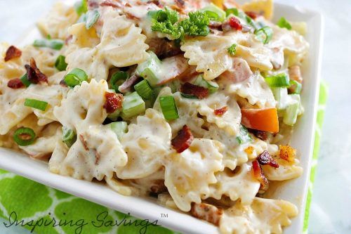 Chicken Bacon Ranch Pasta Salad... perfect for summer