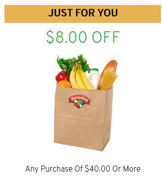 Just for your coupon on Hannaford rewards app