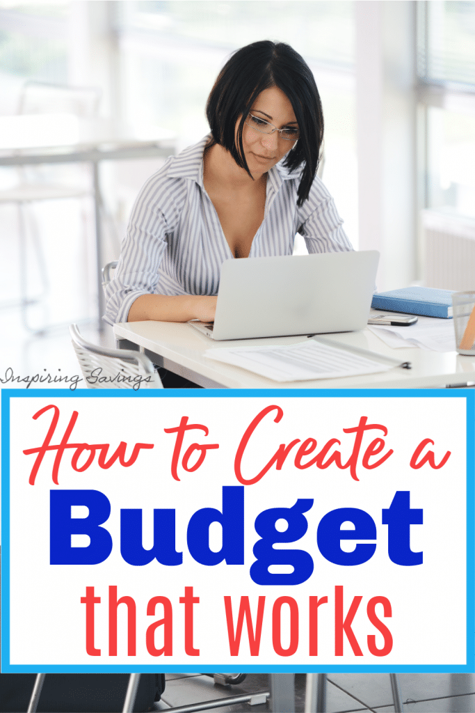 Woman sitting at desk in front of computer - create a budget