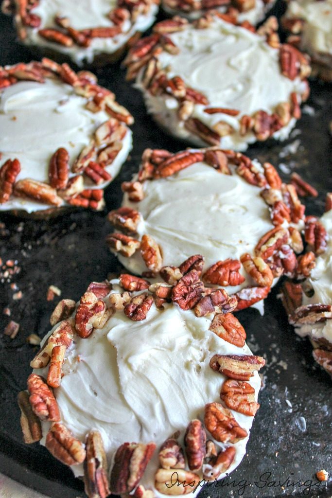 Carrot cake cookies covered in pecans