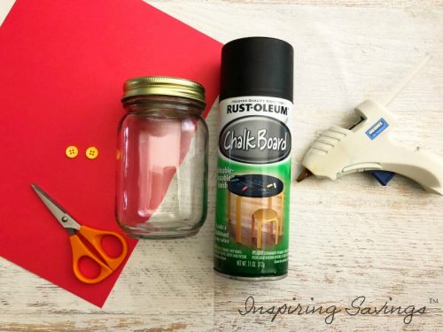 Supplies needed for Mickey Mouse Mason Jar Craft