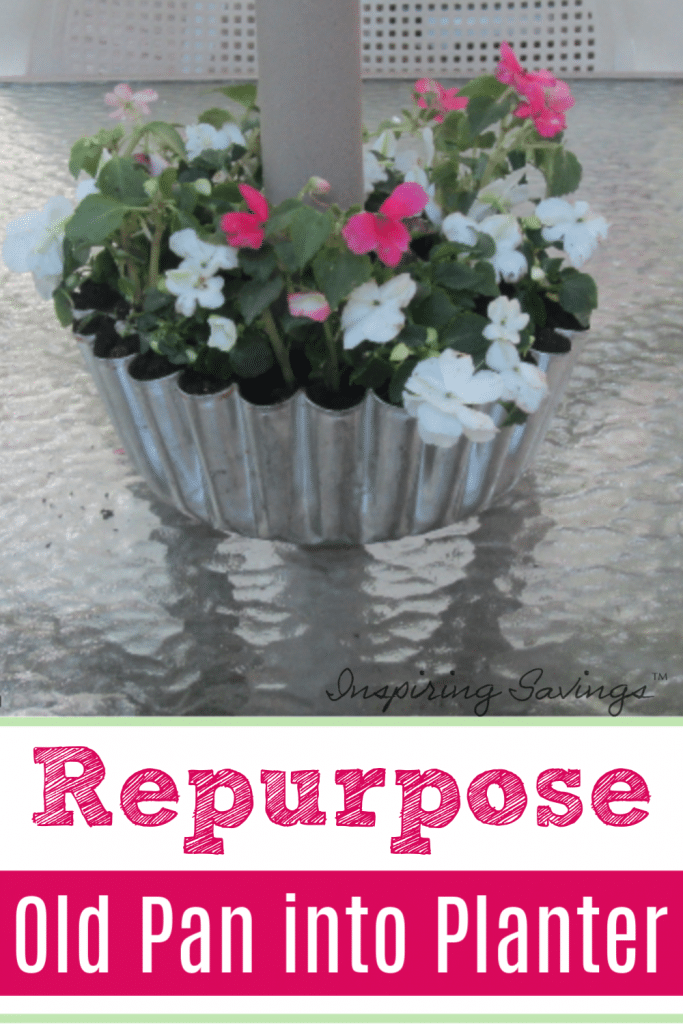 Old bundt Pan turned into flower planter