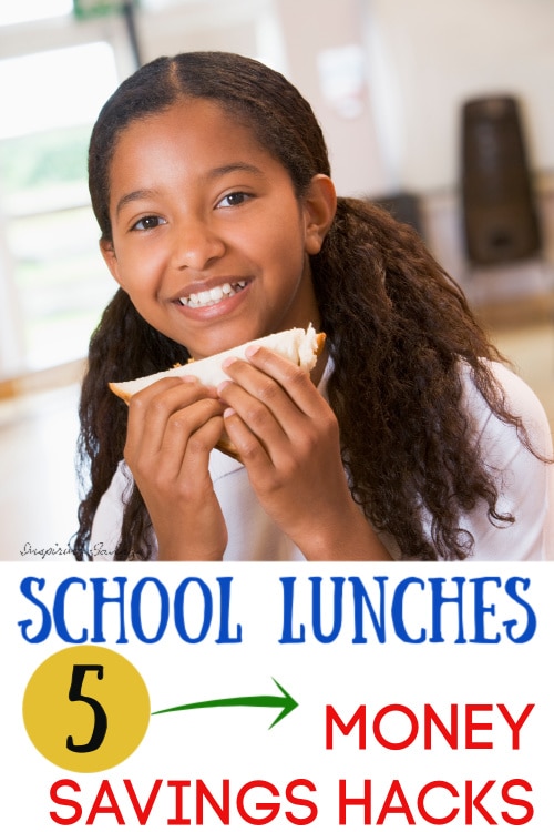 girl eating homemade sandwich at school - school lunch savings