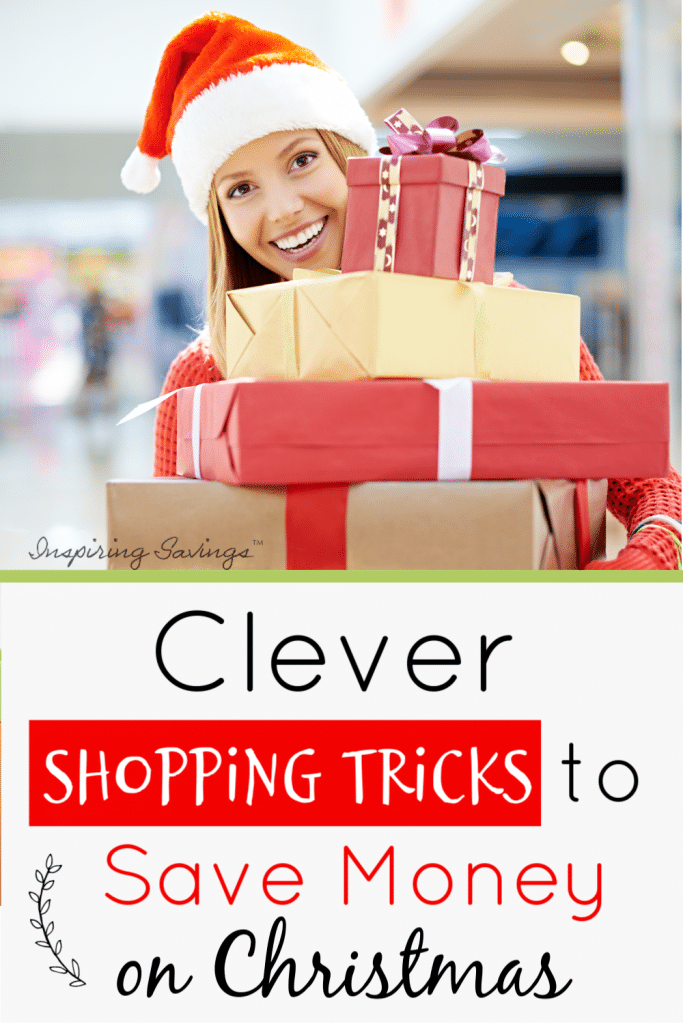 Woman Shopping with santa hat on - Clever Shopping Tricks to save money on Christmas