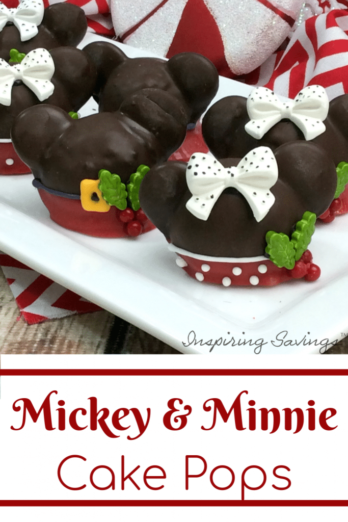 Mickey & Minnie Mouse Cake balls on White plate