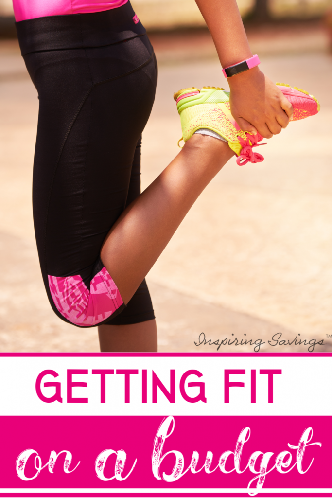 woman stretching legs - picture with text overlay "how to get fi on less"