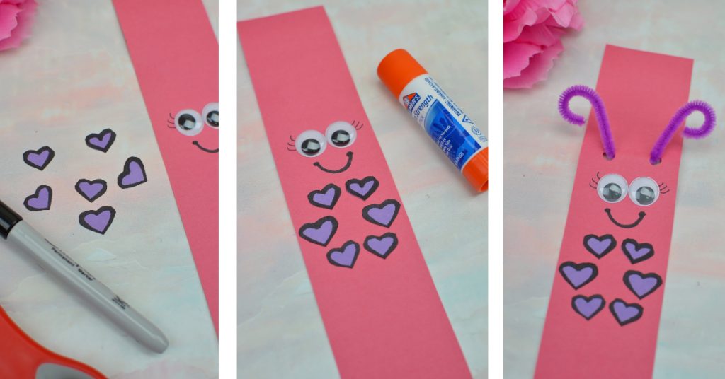 Making Lady Love Bug Paper chain picture college