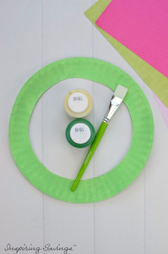 Green Wreath made from paper plate