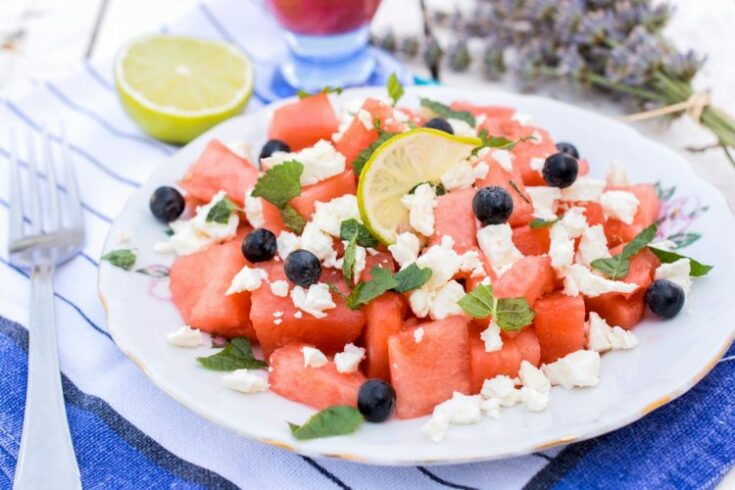 Watermelon and feta salad e1591709804950