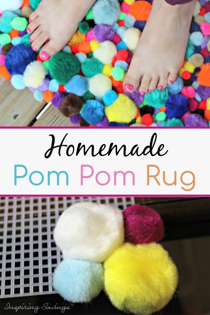 Homemade Pom Pom Rug Craft