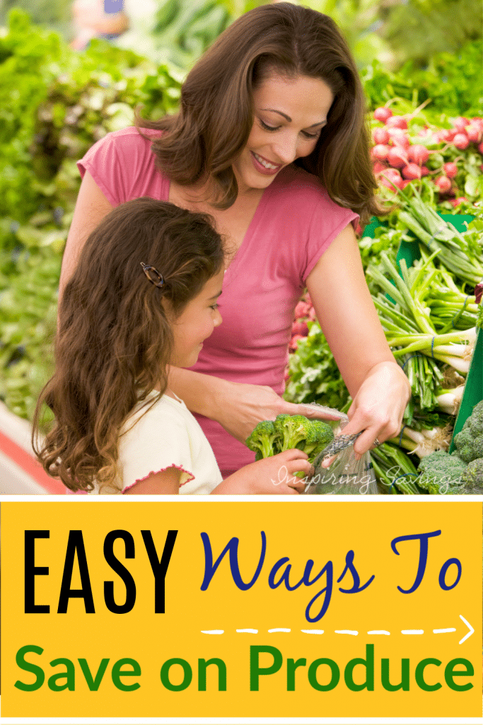 Woman Shopping with Daughter in produce section - Easy Ways to Save on Fresh Produce