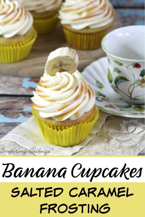 Banana Cupcakes Salted Caramel Frosting