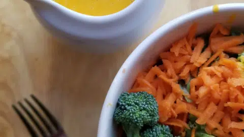 Carrot Ginger Salad Dressing with salad e1568732982846