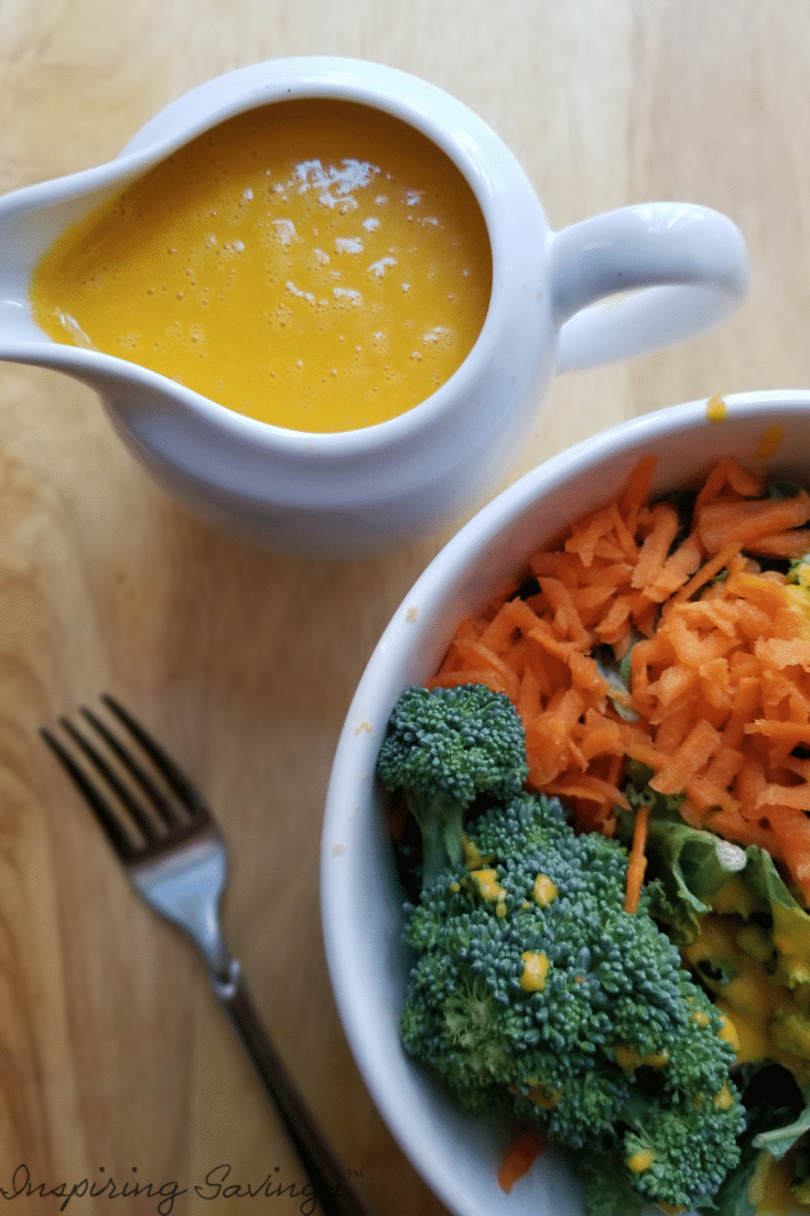 Carrot Ginger Salad Dressing with salad e1568732982846
