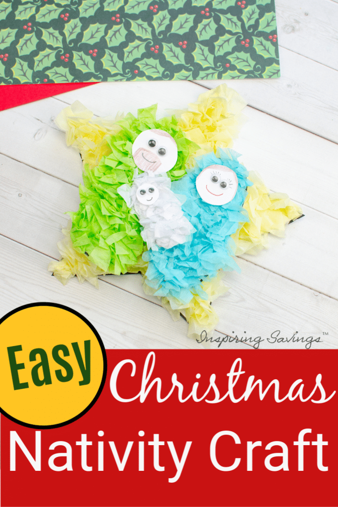 Christmas Nativity Craft for kids made out of Tissue paper
