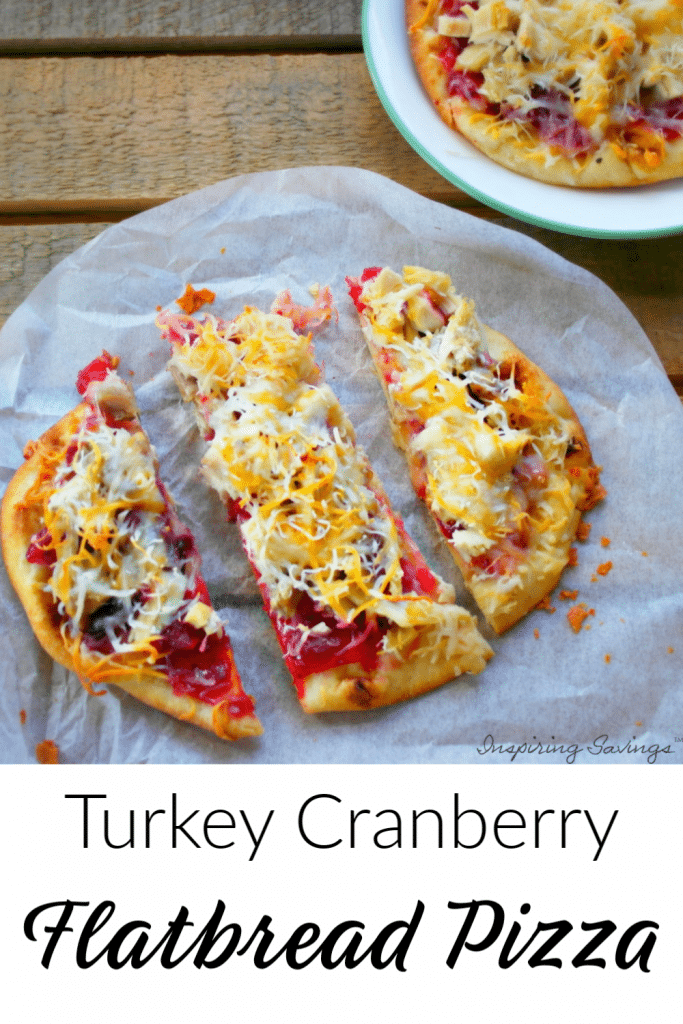 cranberry flatbread pizza on wax paper