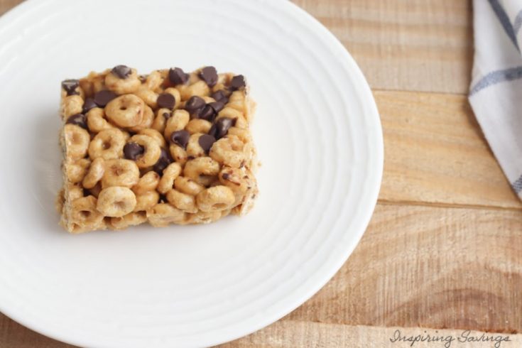 finished peanut butter bar on white plate