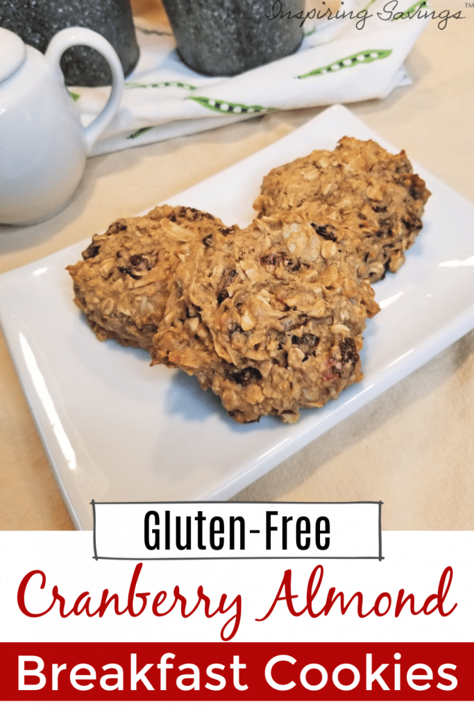 Cranberry Almond Breakfast Cookies on white plate