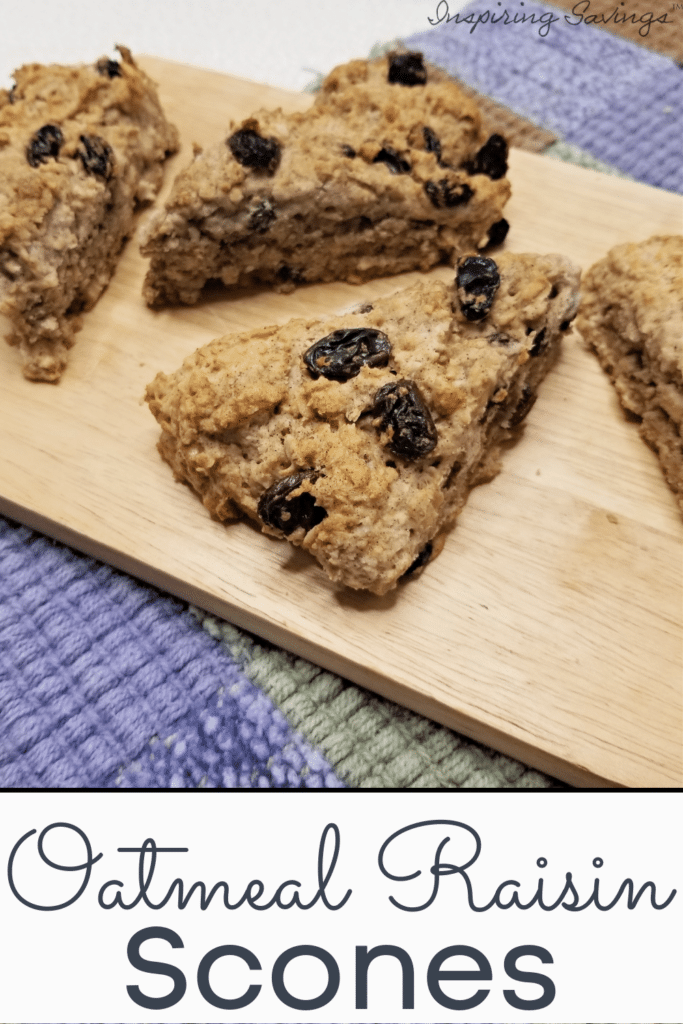 4 scones on cutting board