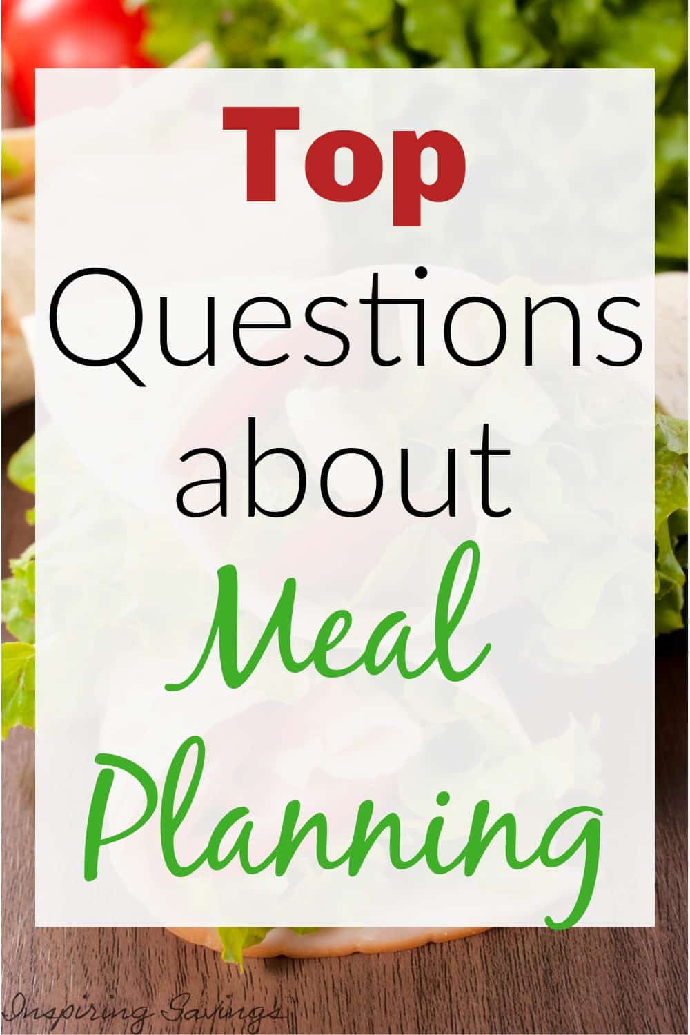 Meal planning questions