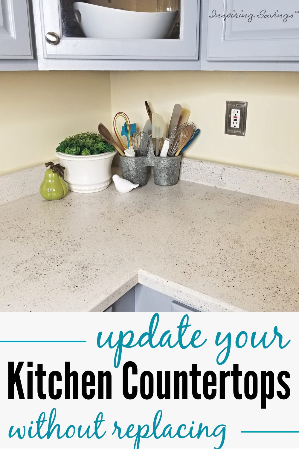 Updated Kitchen Countertops after using spreadstone finishing kit