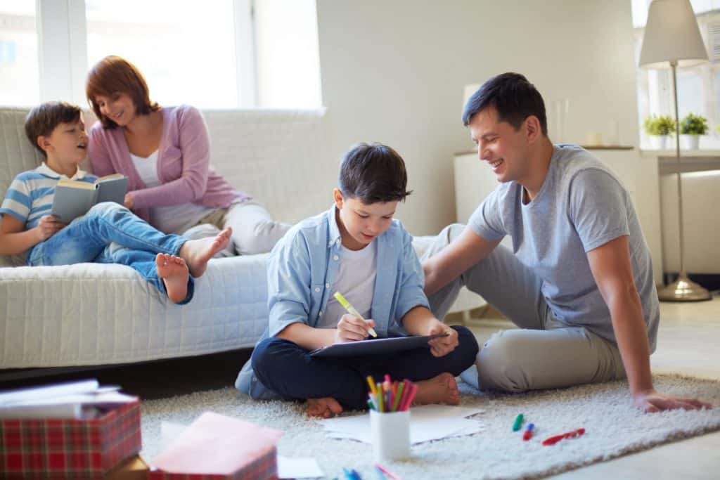 family spending time together in living room