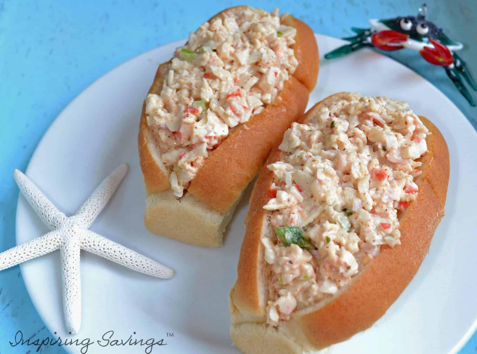 Fake Crab seasfood salad in rolls