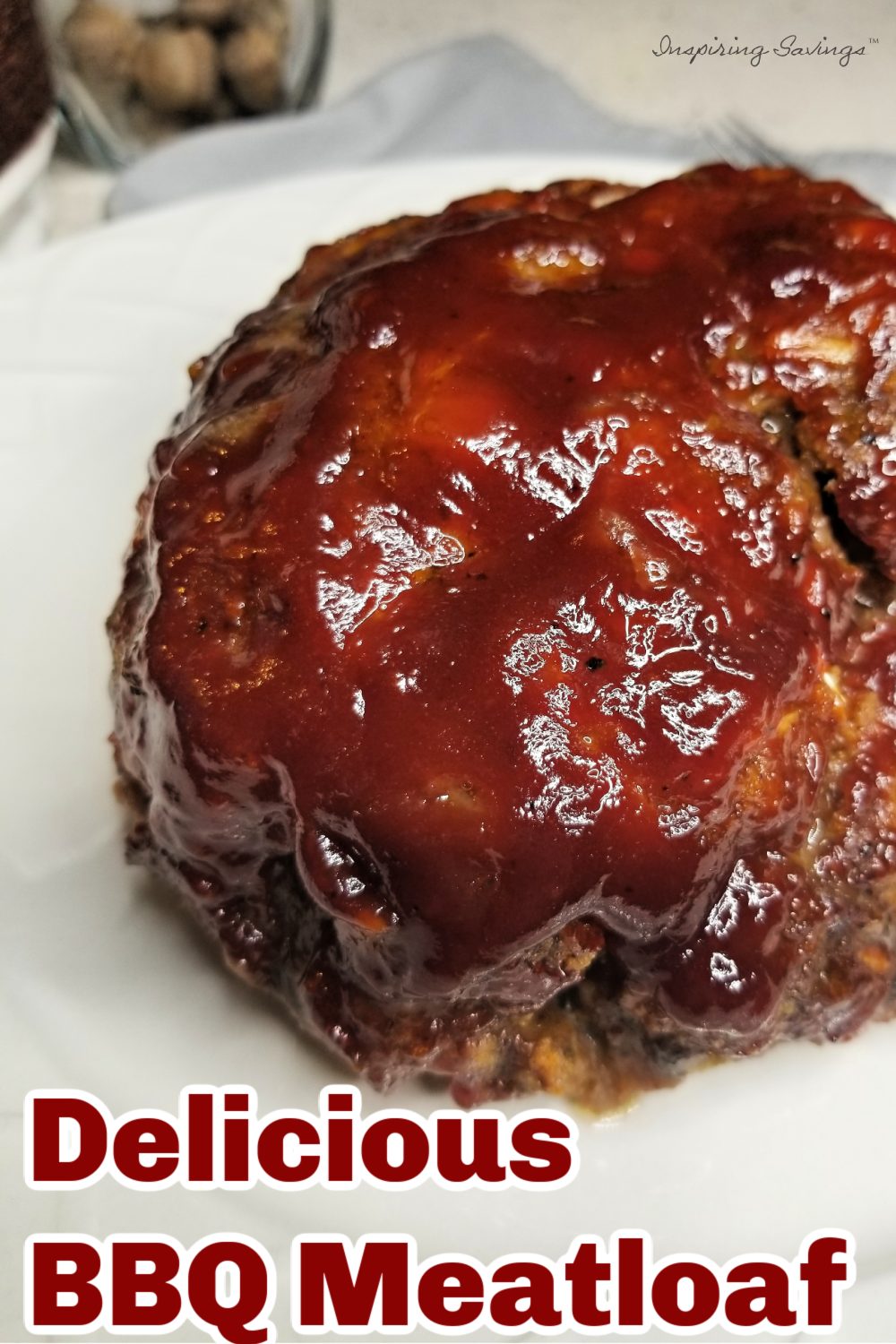 BBQ Meatloaf on plate ready to serve