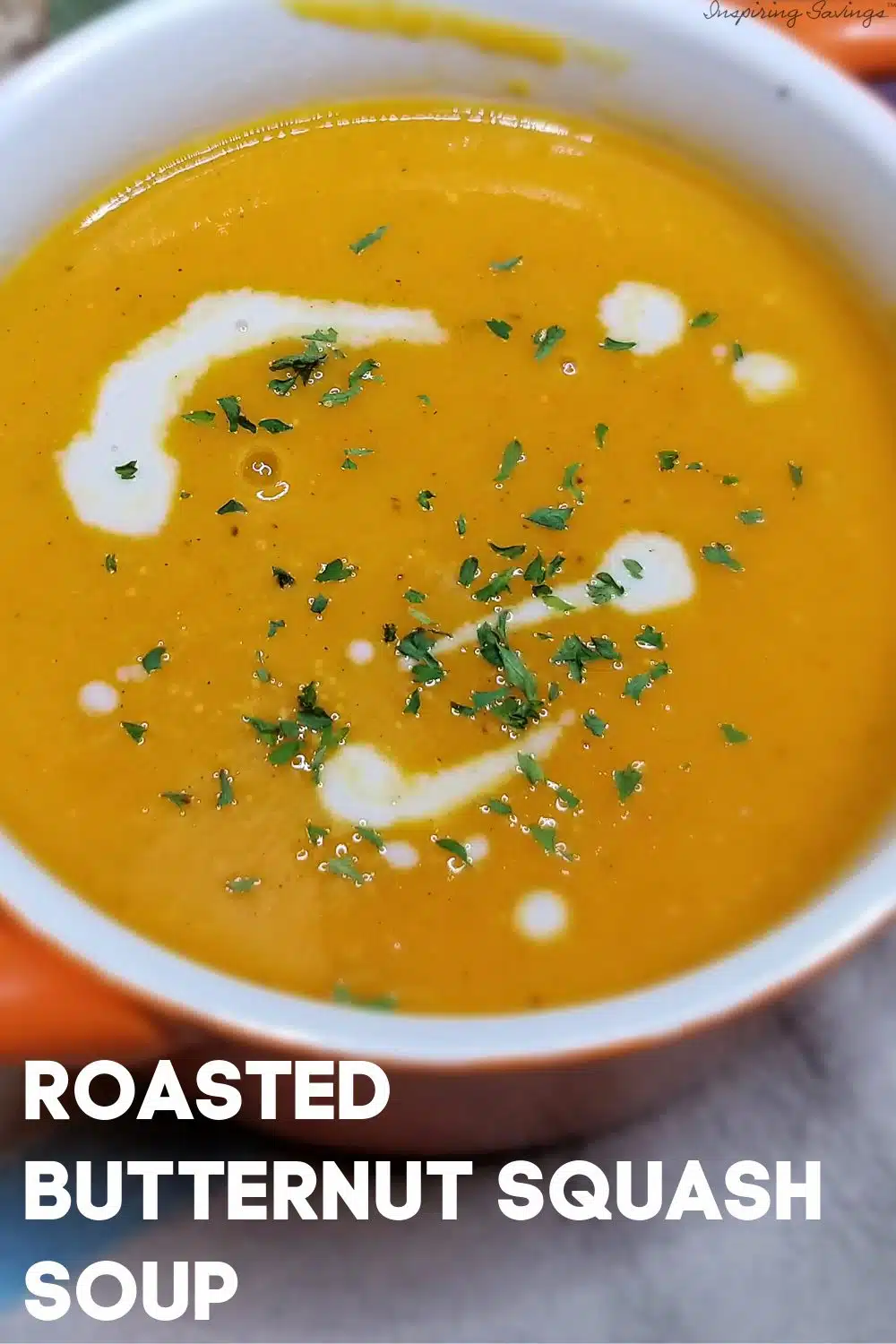 Roasted butternut squash soup will keep you warm and cozy all through fall and winter.
