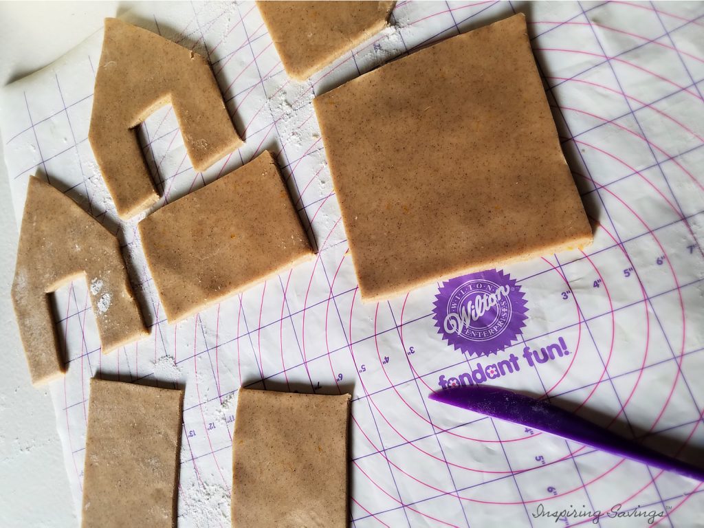 Cut out Gingerbread Cookies for Gingerbread house