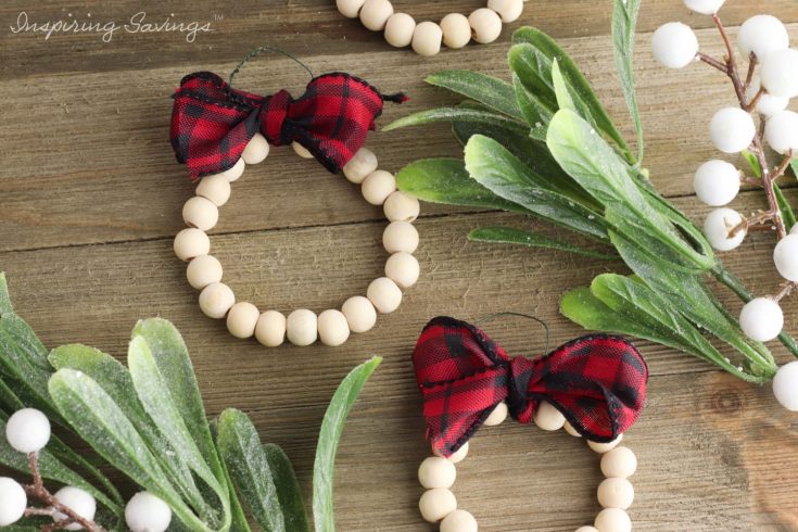 Finished wooden beads Christmas ornaments