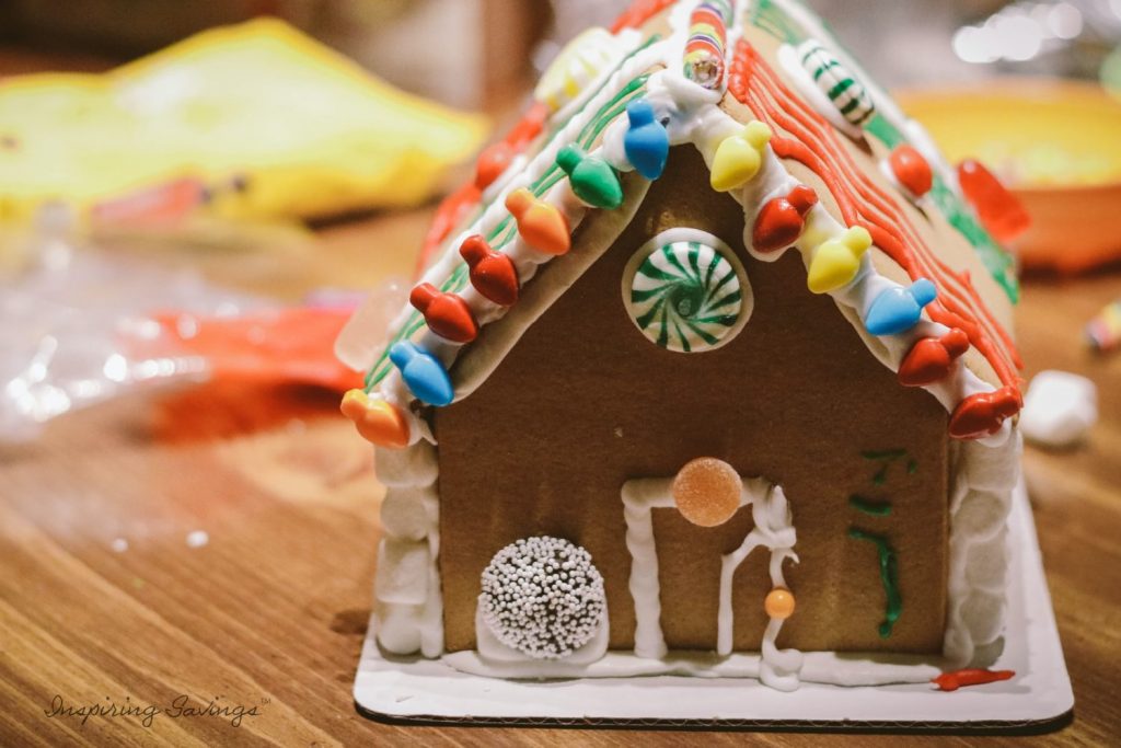 Gingerbread house made by kids. Gingerbread house cookie mix recipe