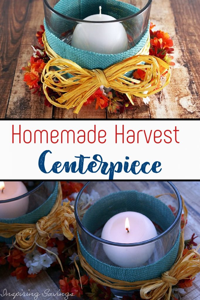 Homemade harvest centerpiece