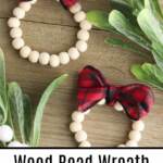 Wood Bead Wreath Christmas Ornaments