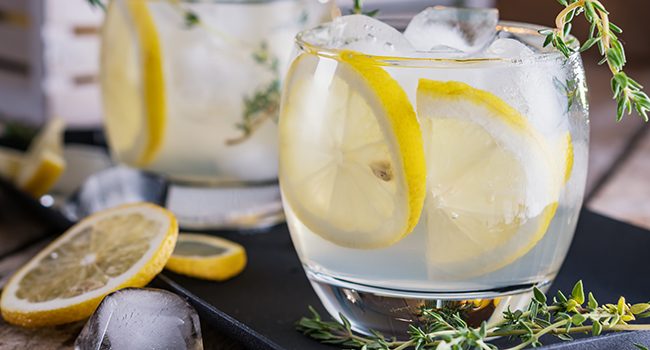 carbonated beverage in glass