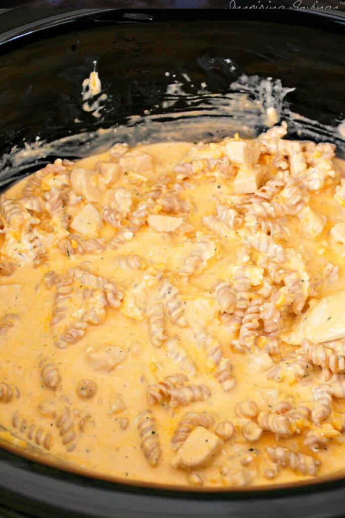 Adding cheese sauce to slow cooker