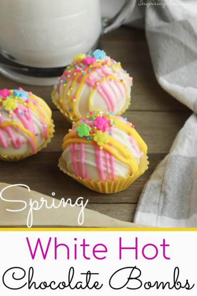 Spring White Hot Chocolate Bombs