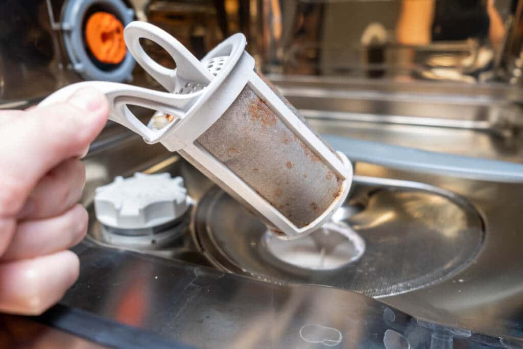 Removing Dishwasher filter for cleaning