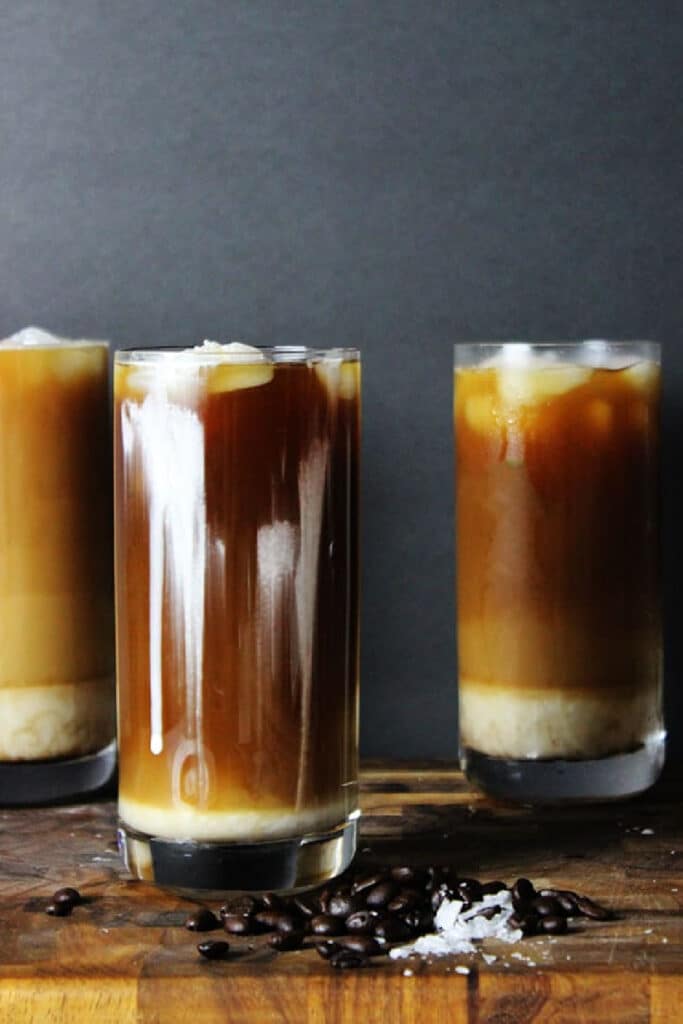 Iced Sea Salt Coffee in tall cup