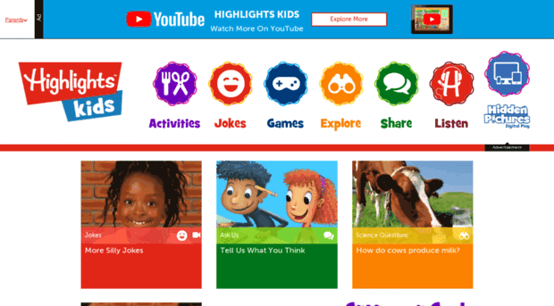 Highlights for kids website screenshot