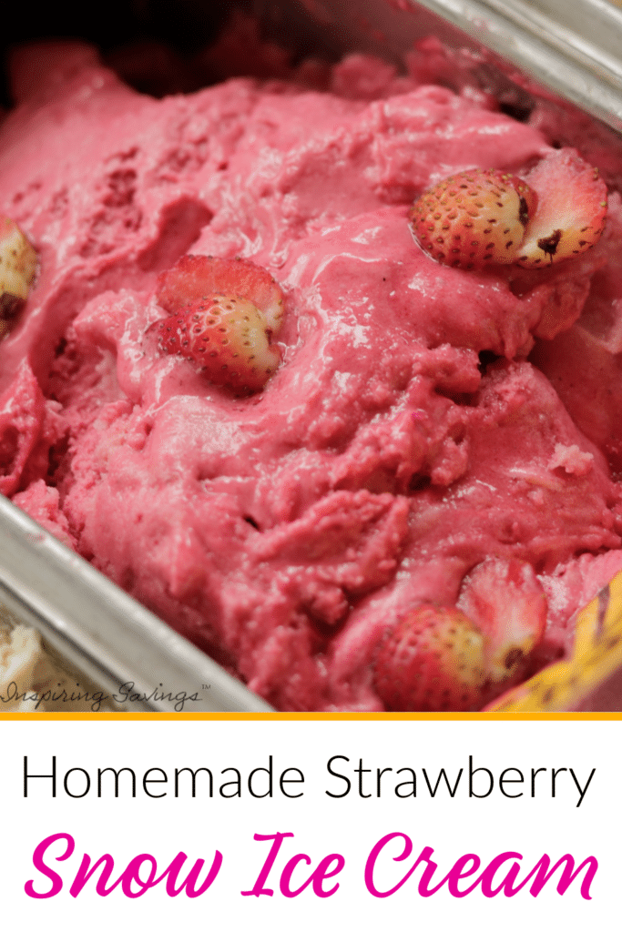 Homemade Strawberry Snow Ice Cream