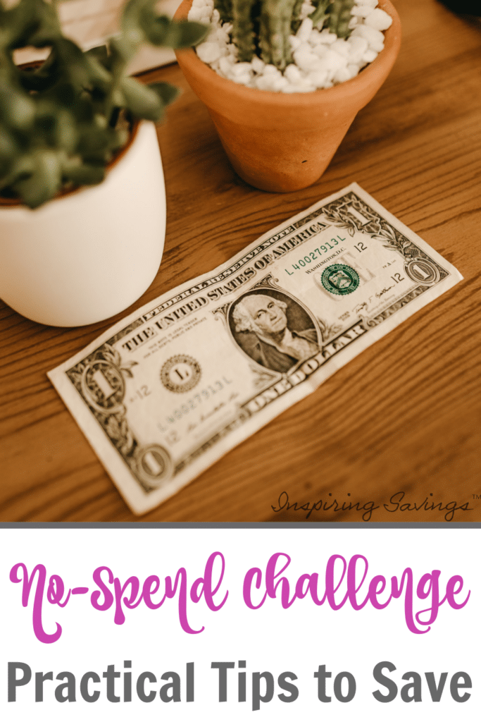 a dollar bill on desktop - learning about no spend challenge