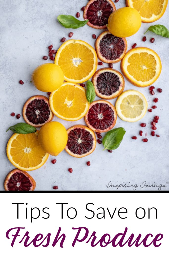Fresh Citrus fruit sliced on countertop - tips to save on Fresh Produce
