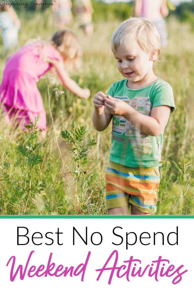 Kids playing outside - best no spend weekend activities