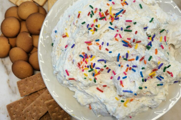funfetti cake dip with cookies